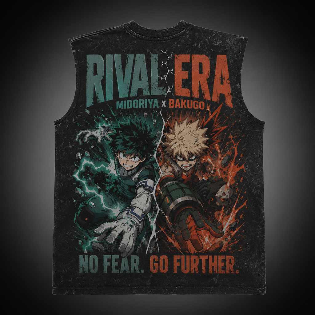 Izuku Midoriya, Katsuki Bakugo My Hero Academia Anime Tank Top - Rival Era Acid Wash Vest