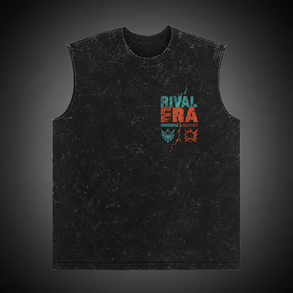 Izuku Midoriya, Katsuki Bakugo My Hero Academia Anime Tank Top - Rival Era Acid Wash Vest
