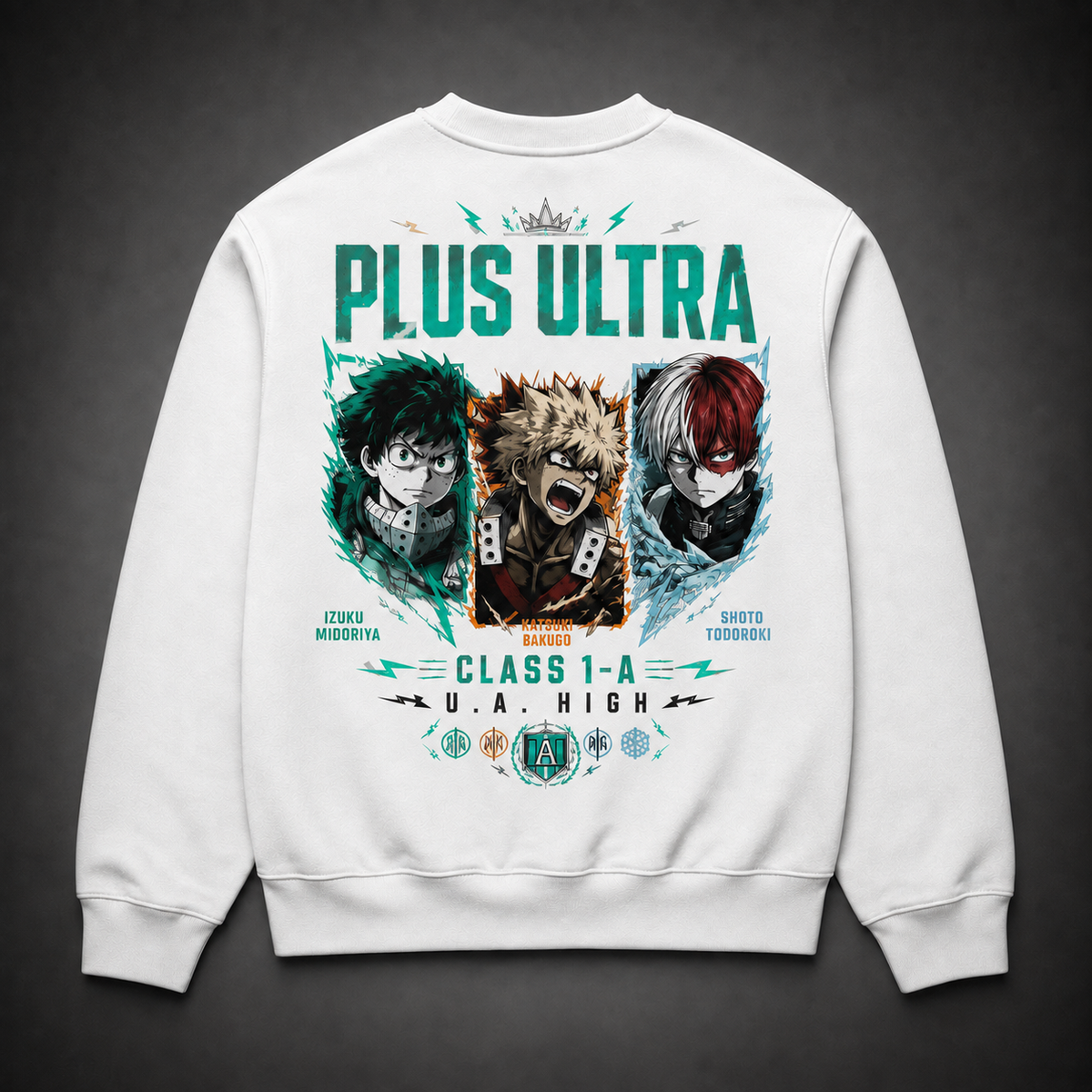 Izuku Midoriya, Katsuki Bakugo, Shoto Todoroki My Hero Academia Anime Sweatshirt - Trio Panels