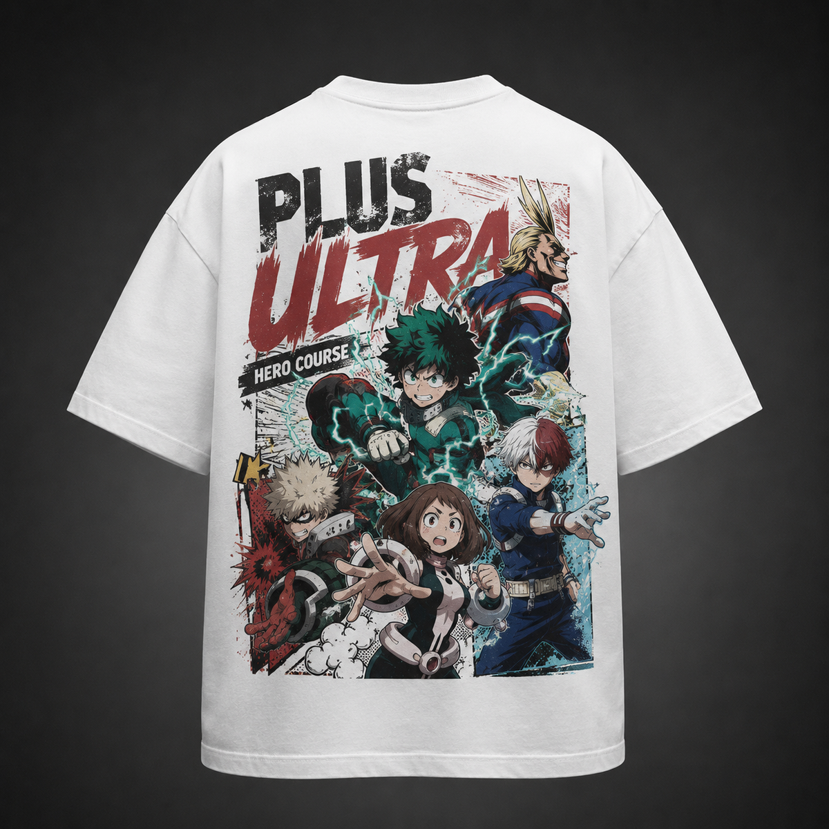Izuku Midoriya, Katsuki Bakugo, Shoto Todoroki, Ochaco Uraraka, All Might My Hero Academia Anime Graphic Tee - Plus Ultra Squad