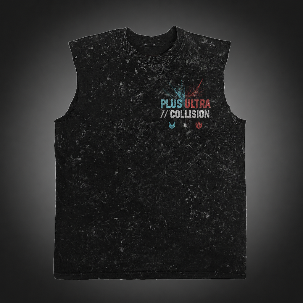 Izuku Midoriya, Katsuki Bakugo, Shoto Todoroki My Hero Academia Anime Tank Top - Plus Ultra Collision Acid Wash Vest