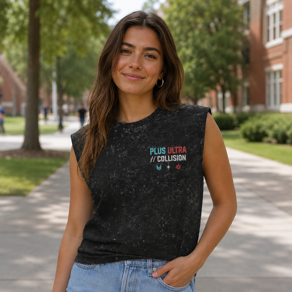 Izuku Midoriya, Katsuki Bakugo, Shoto Todoroki My Hero Academia Anime Tank Top - Plus Ultra Collision Acid Wash Vest