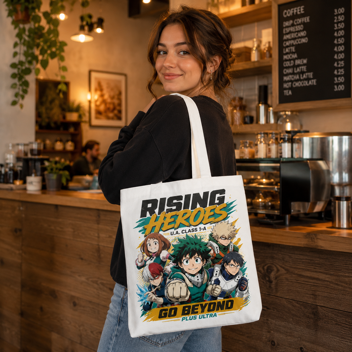 Izuku Midoriya, Ochaco Uraraka, Katsuki Bakugo, Shoto Todoroki, Tenya Iida My Hero Academia Anime Canvas Tote Bag - Rising Heroes