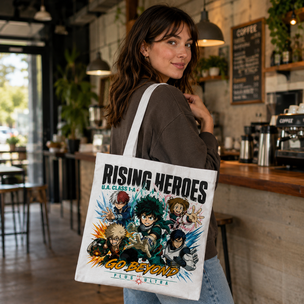 Izuku Midoriya, Shoto Todoroki, Ochaco Uraraka, Katsuki Bakugo, Tenya Iida My Hero Academia Anime Canvas Tote Bag - Go Beyond