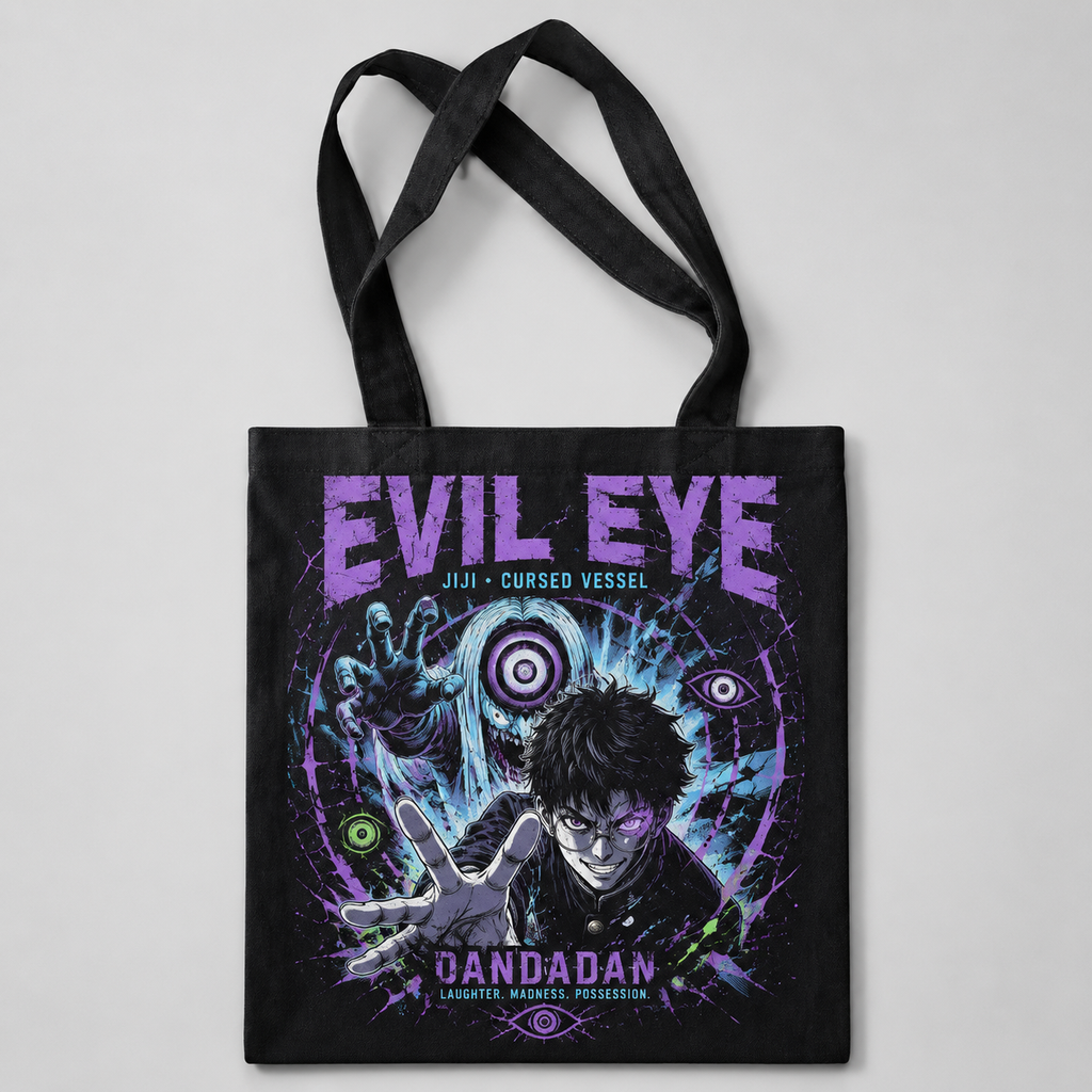 Jiji Dandadan Anime Canvas Tote Bag - Evil Eye