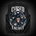 Jujutsu Kaisen Anime Tank Top - Cursed Energy Crew Acid Wash Vest