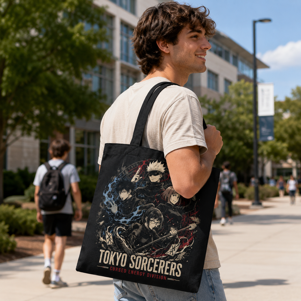 Jujutsu Kaisen Anime Canvas Tote Bag - Tokyo Sorcerers Crew