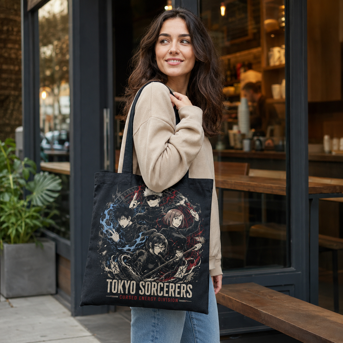 Jujutsu Kaisen Anime Canvas Tote Bag - Tokyo Sorcerers Crew