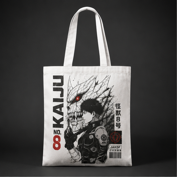 Kafka Hibino Kaiju No. 8 Anime Canvas Tote Bag - Kaiju Mask Reveal