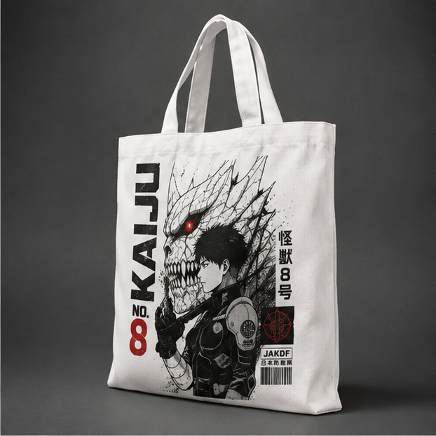 Kafka Hibino Kaiju No. 8 Anime Canvas Tote Bag - Kaiju Mask Reveal