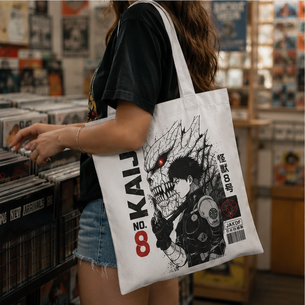 Kafka Hibino Kaiju No. 8 Anime Canvas Tote Bag - Kaiju Mask Reveal