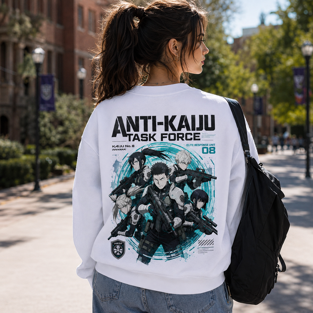 Kafka Hibino & Mina Ashiro Kaiju No. 8 Anime Sweatshirt - Anti-Kaiju Task Force