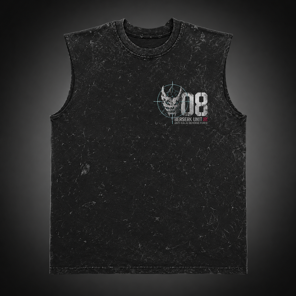 Kaiju No. 8 Anime Tank Top - Berserk Mode Acid Wash Vest