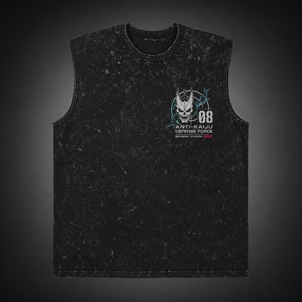 Kaiju No. 8 Anime Tank Top - Berserk Rampage Acid Wash Vest