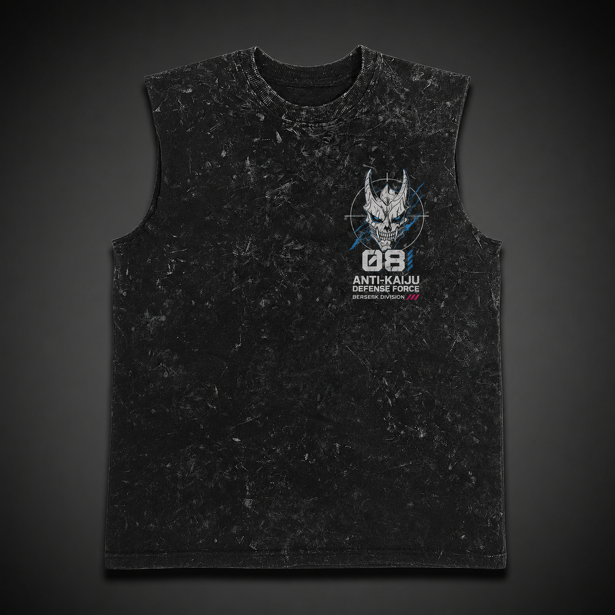Kaiju No. 8 Anime Tank Top - Berserk Ruins Acid Wash Vest