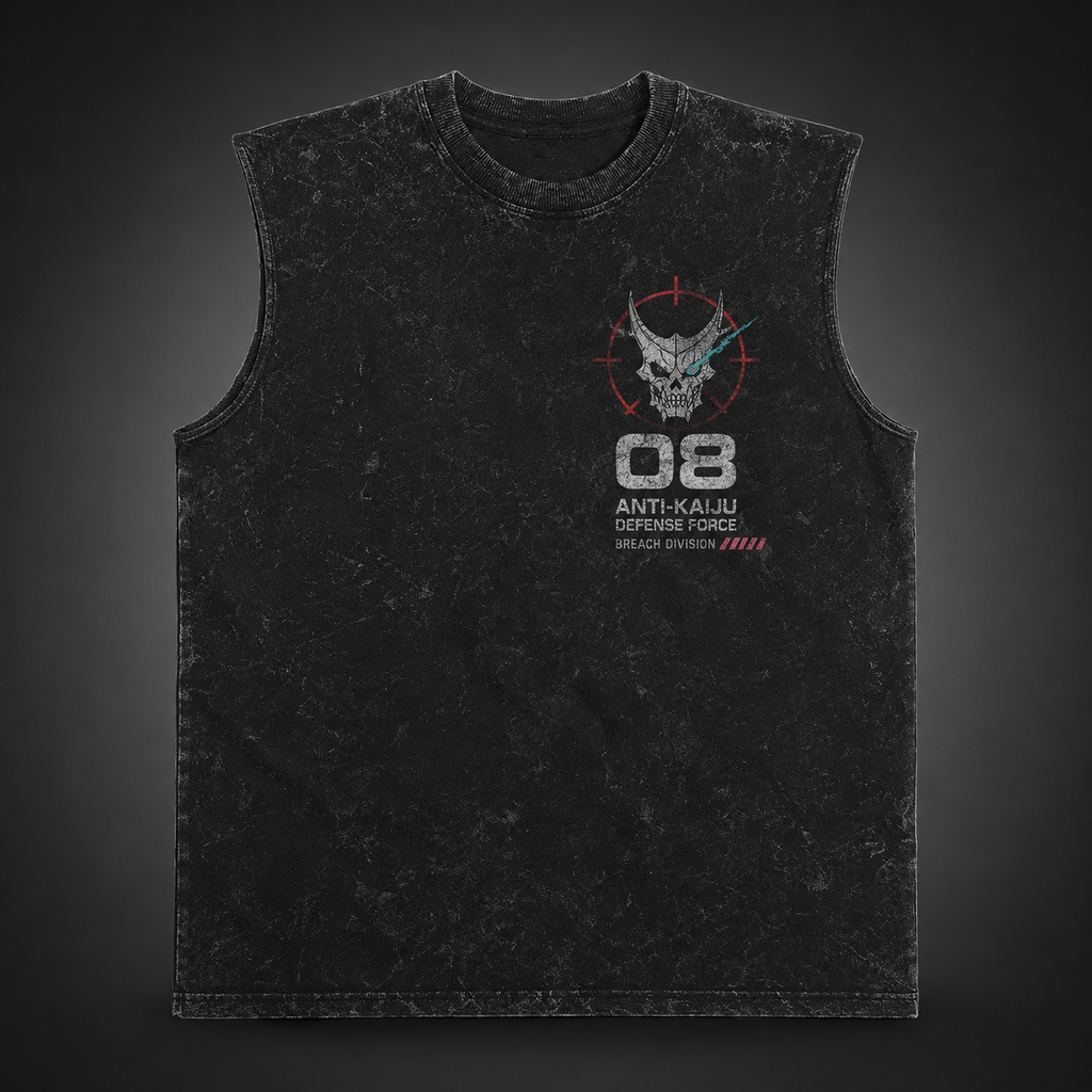 Kaiju No. 8 Anime Tank Top - Breach Mode Acid Wash Vest