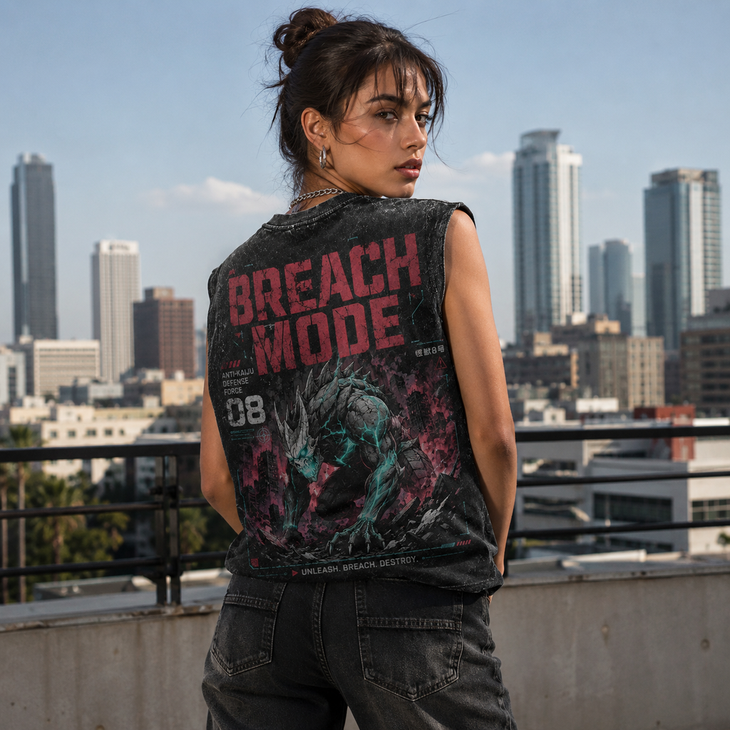 Kaiju No. 8 Anime Tank Top - Breach Mode Acid Wash Vest