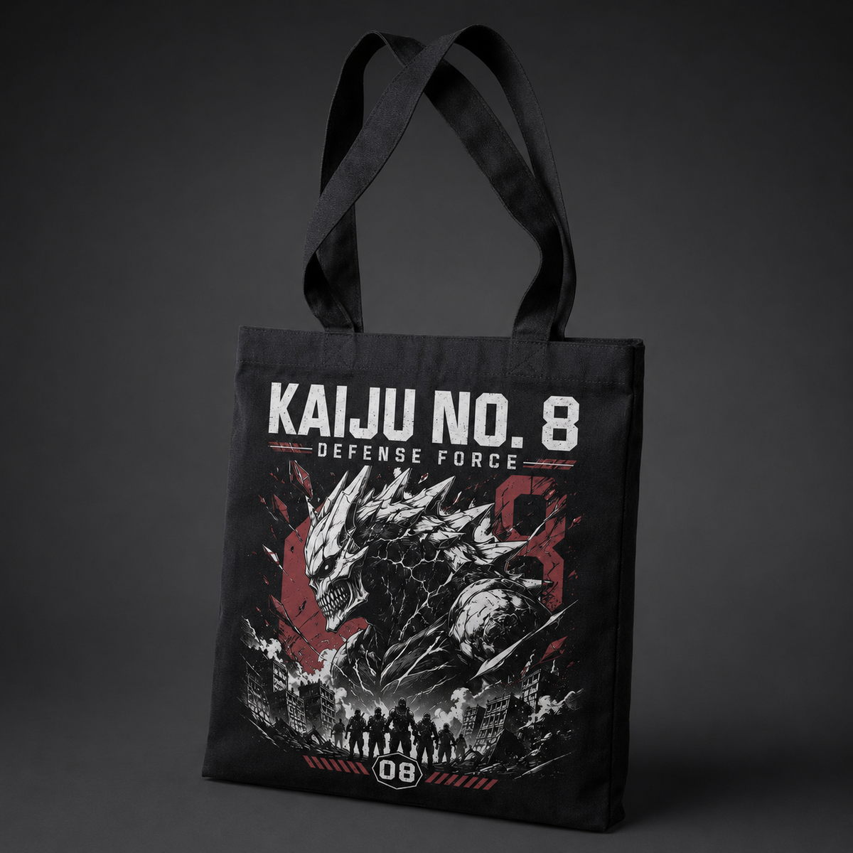Kaiju No. 8 Anime Canvas Tote Bag - City Under Siege