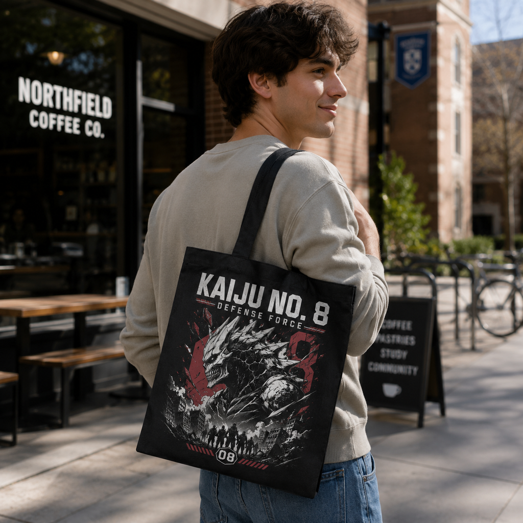 Kaiju No. 8 Anime Canvas Tote Bag - City Under Siege