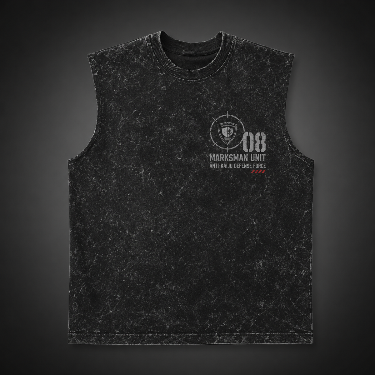 Kaiju No. 8 Anime Tank Top - Dead Eye Acid Wash Vest