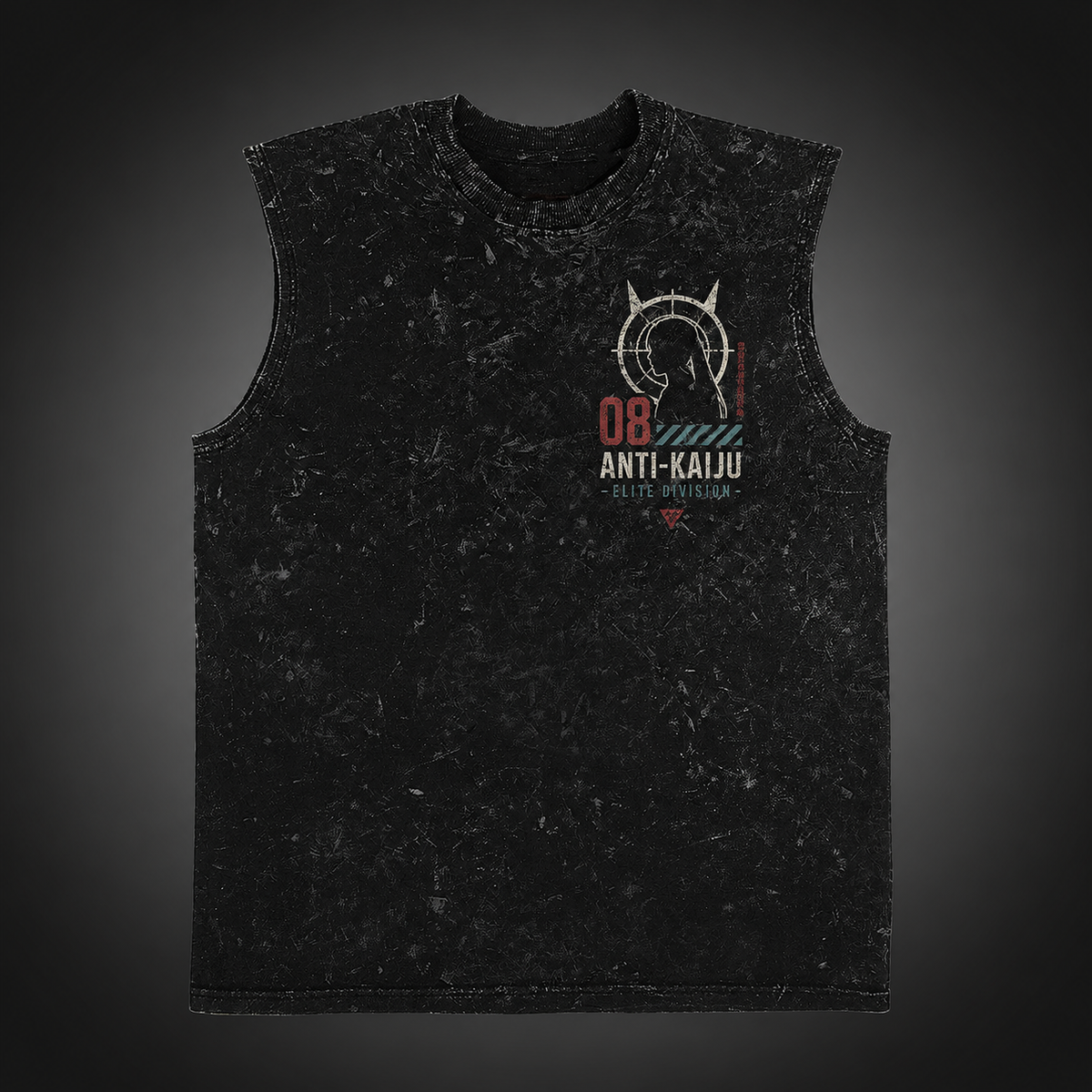 Kaiju No. 8 Anime Tank Top - Fortress Captain Acid Wash Vest