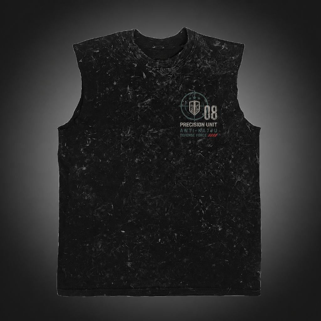 Kaiju No. 8 Anime Tank Top - Precision Hunter Acid Wash Vest