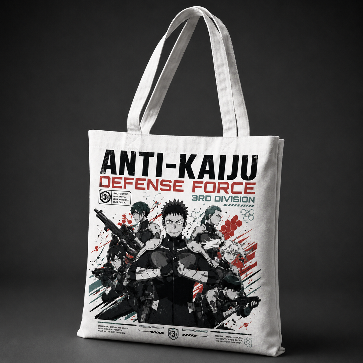 Kaiju No. 8 Anime Canvas Tote Bag - Third Division Squad
