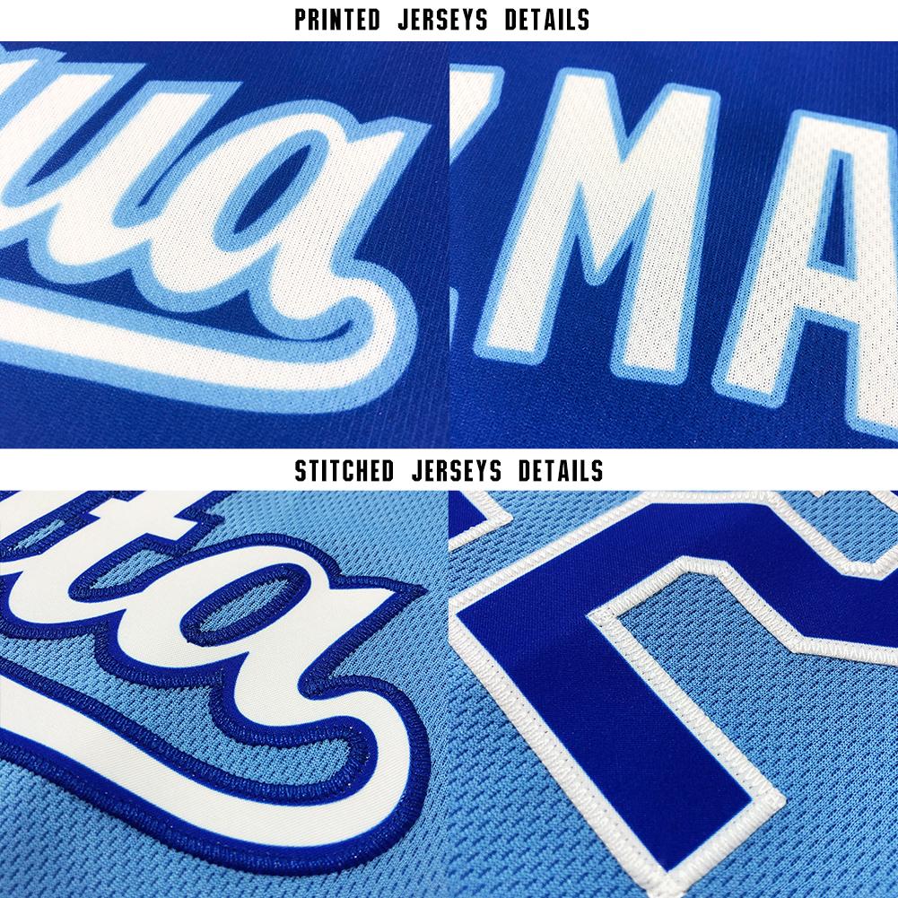 Custom Baseball Jersey - Light Blue White-Royal
