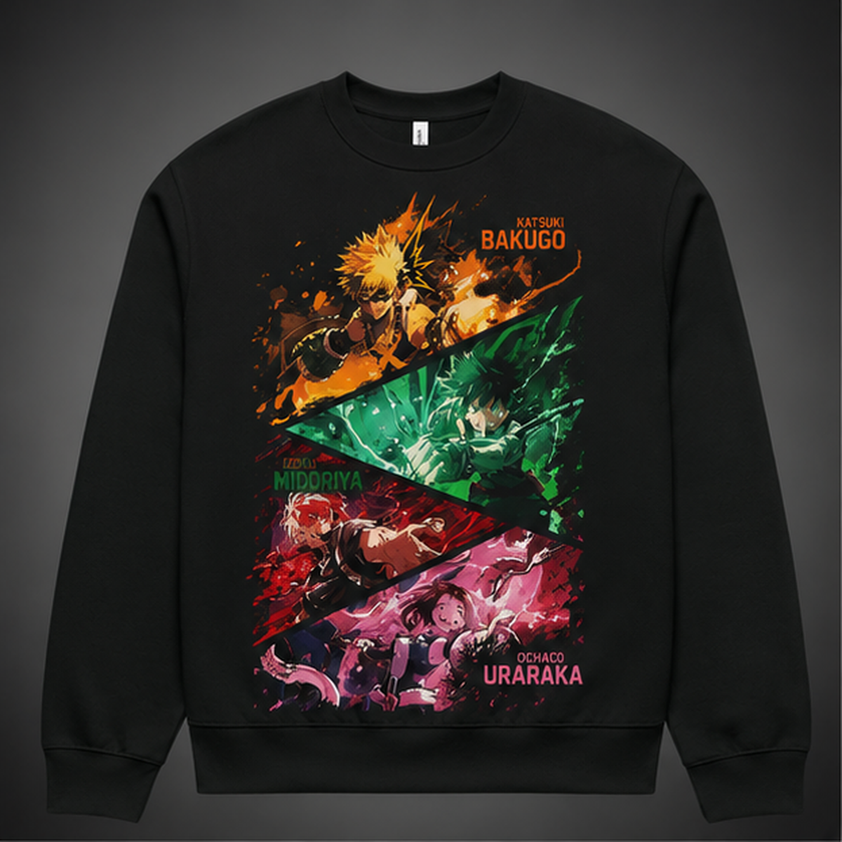 Katsuki Bakugo, Izuku Midoriya, Shoto Todoroki, Ochaco Uraraka My Hero Academia Anime Sweatshirt - Plus Ultra Shards