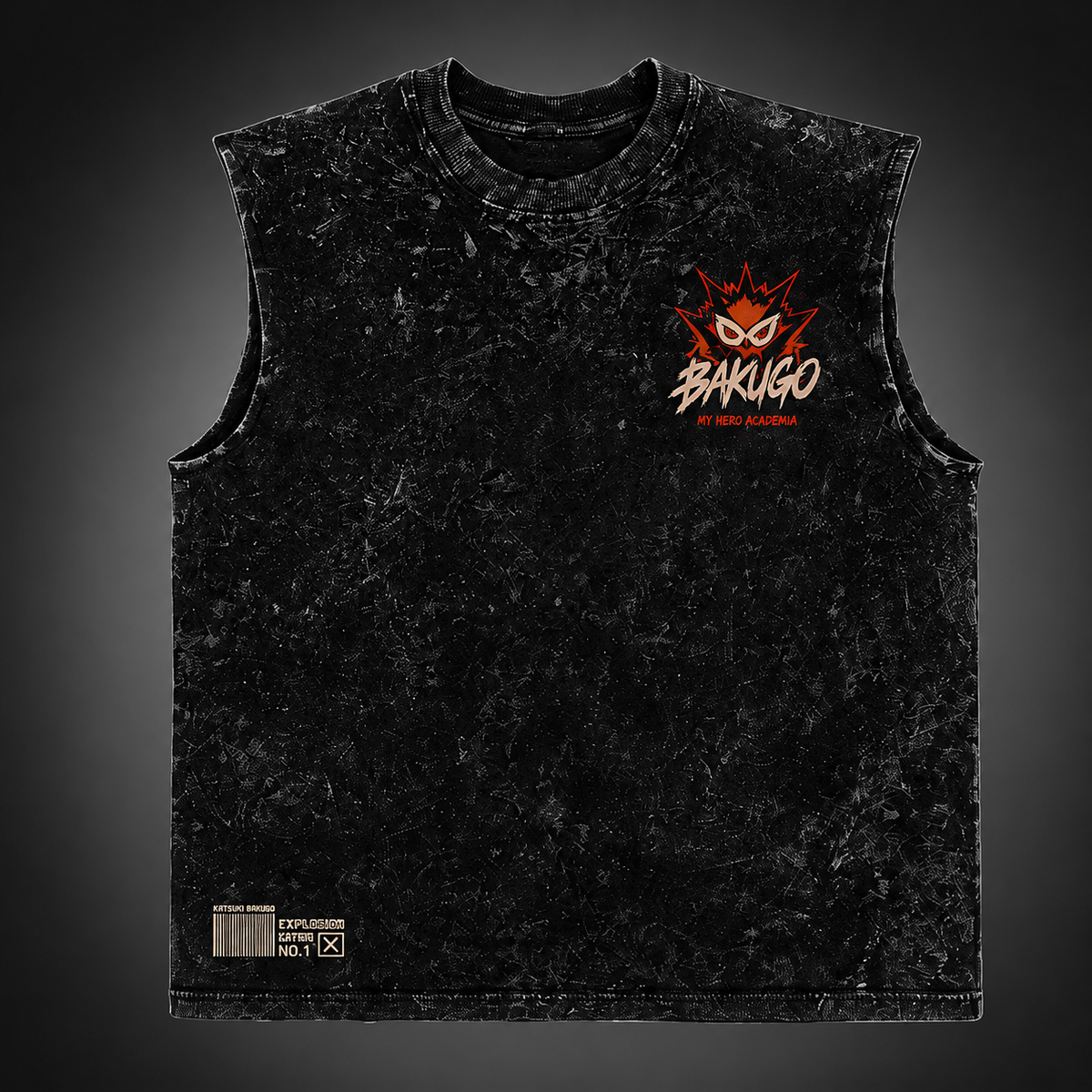 Katsuki Bakugo My Hero Academia Anime Tank Top - Bakugo The Strongest Acid Wash Vest