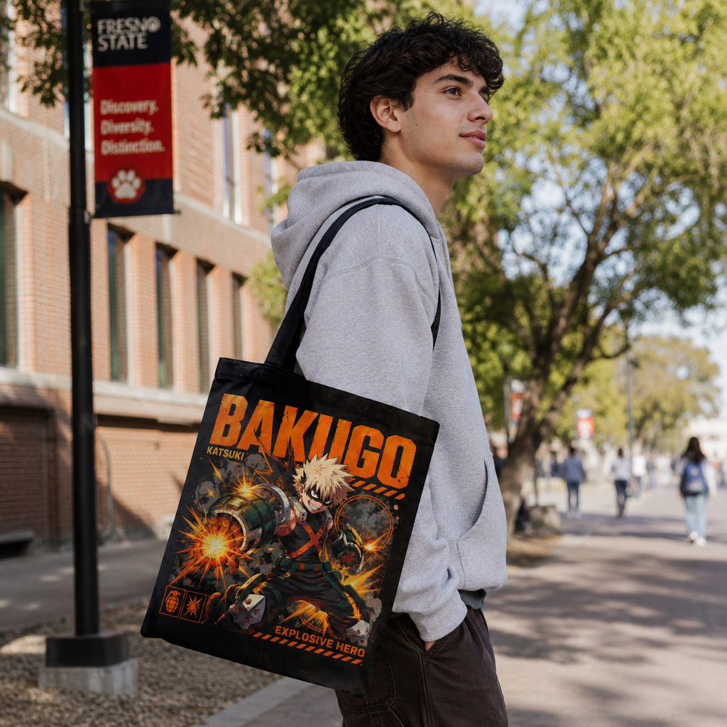 Katsuki Bakugo My Hero Academia Anime Canvas Tote Bag - Explosive Hero