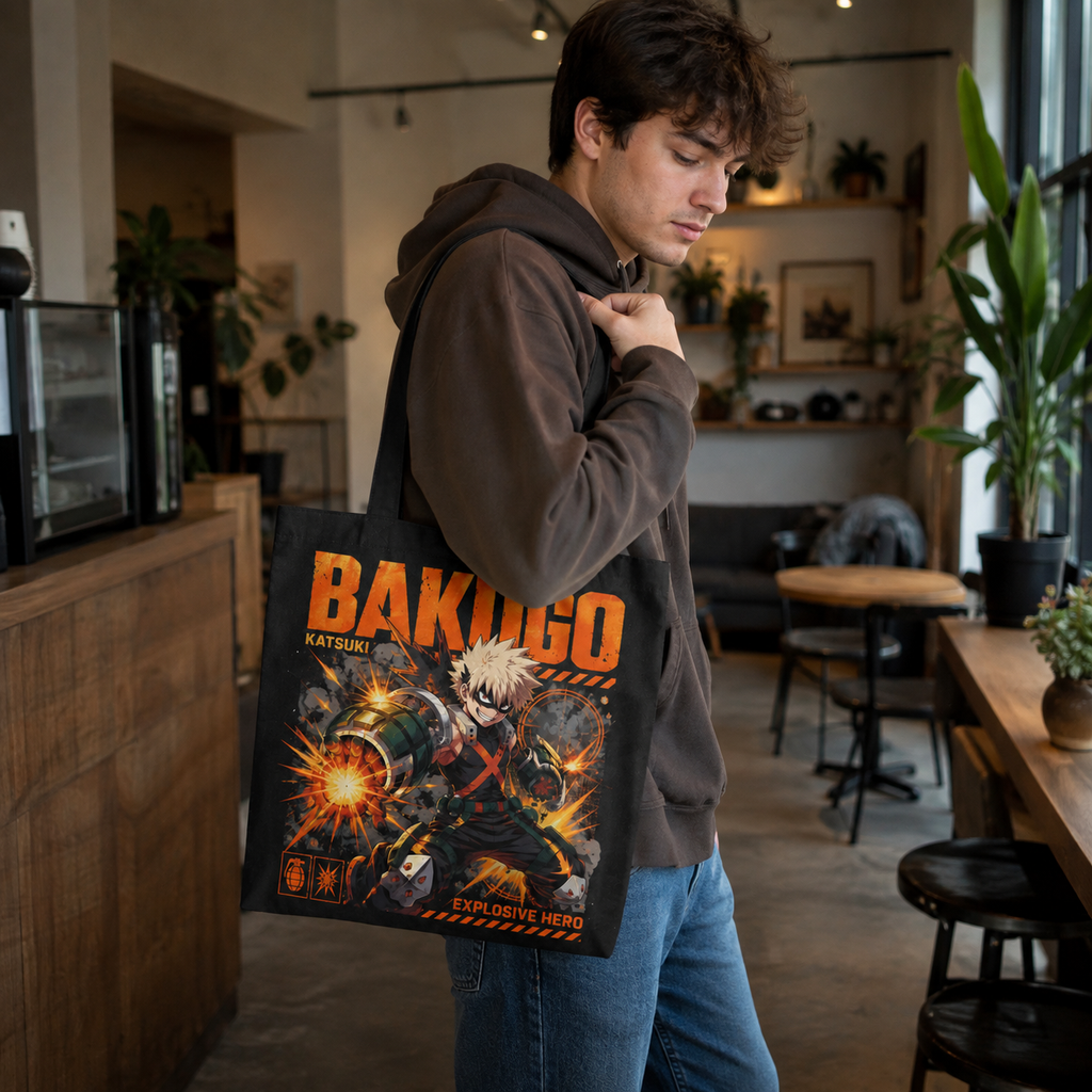 Katsuki Bakugo My Hero Academia Anime Canvas Tote Bag - Explosive Hero