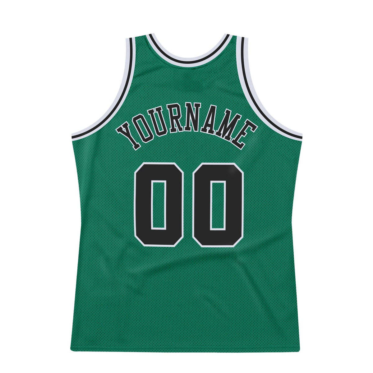 Custom Basketball Jersey - Kelly Green Black-White Throwback