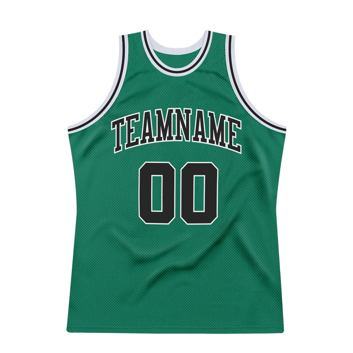 Custom Basketball Jersey - Kelly Green Black-White Throwback