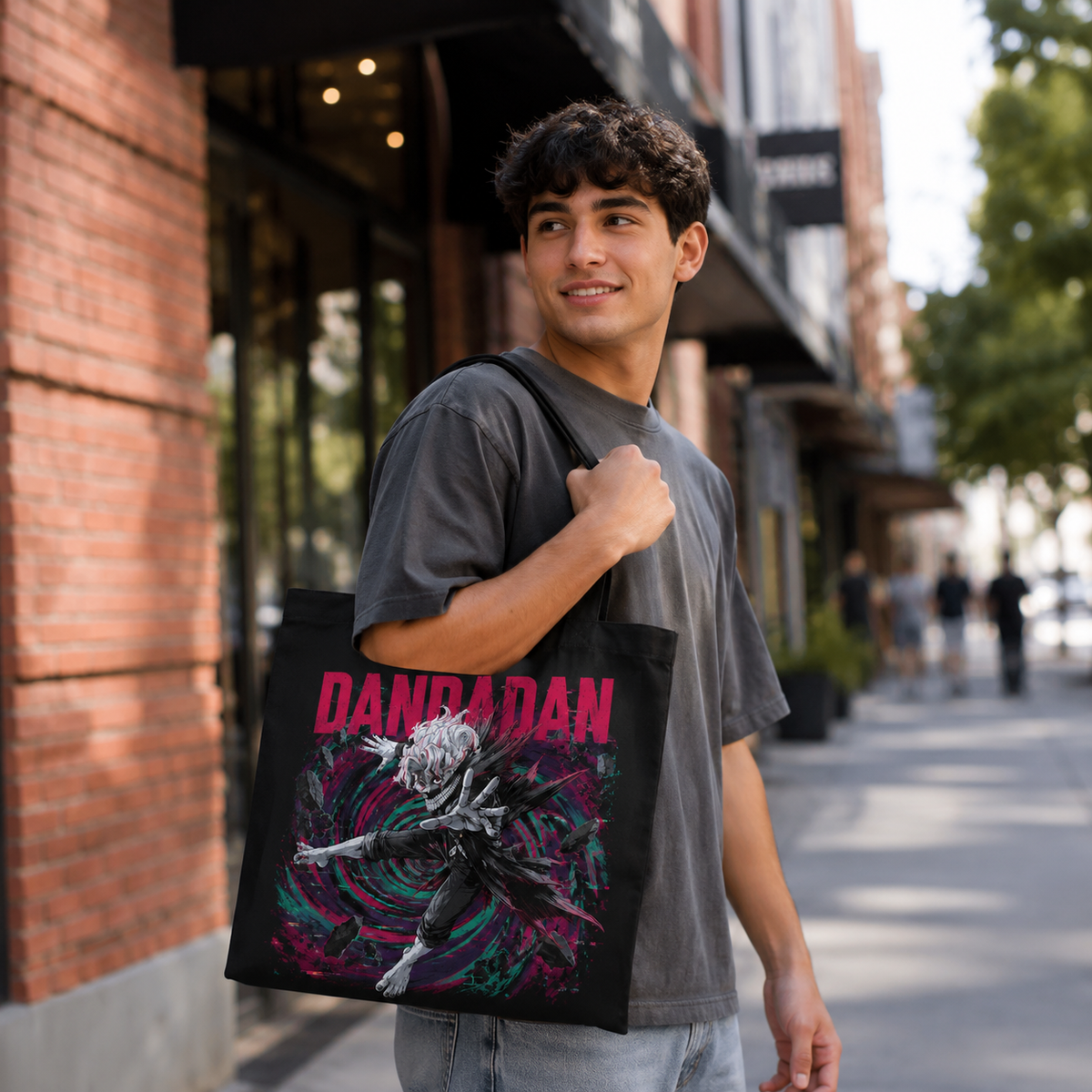 Ken Takakura Dandadan Anime Canvas Tote Bag - Spiral Descent