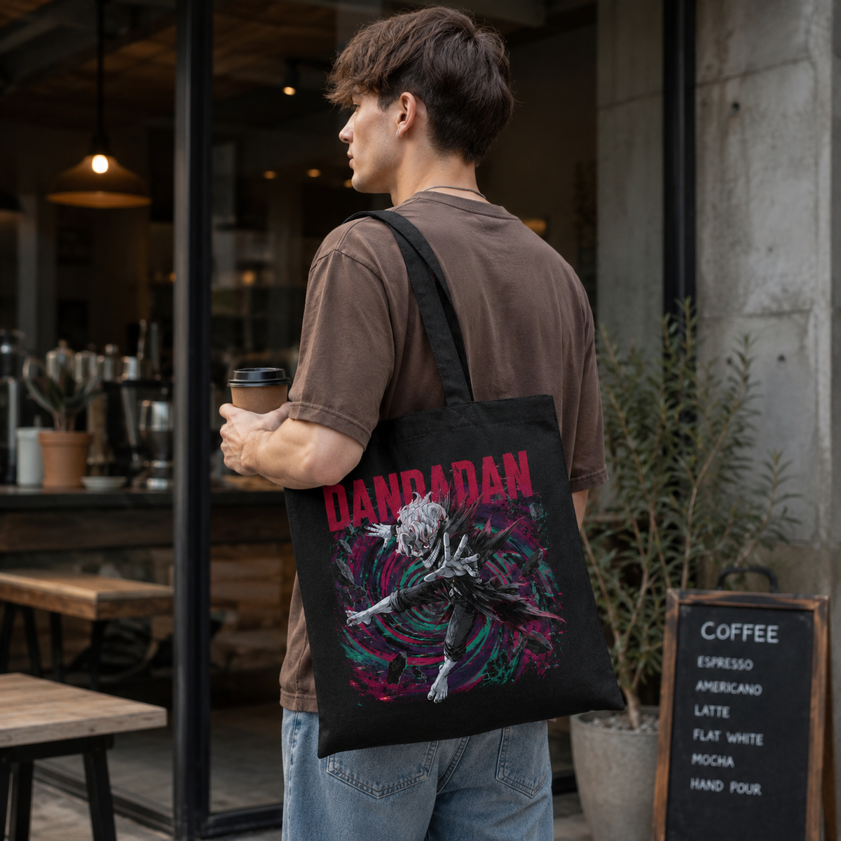 Ken Takakura Dandadan Anime Canvas Tote Bag - Spiral Descent