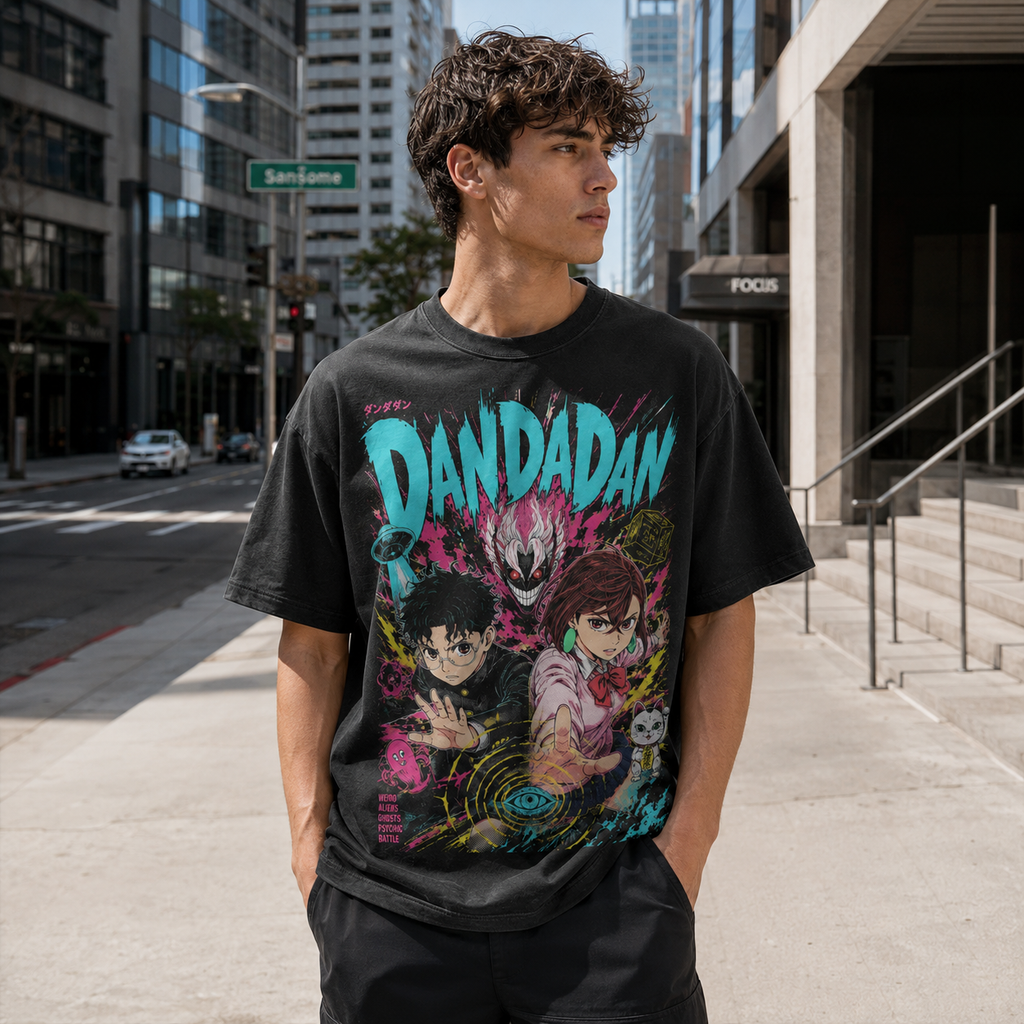 Ken Takakura & Momo Ayase Dandadan Anime Graphic Tee - First Encounter