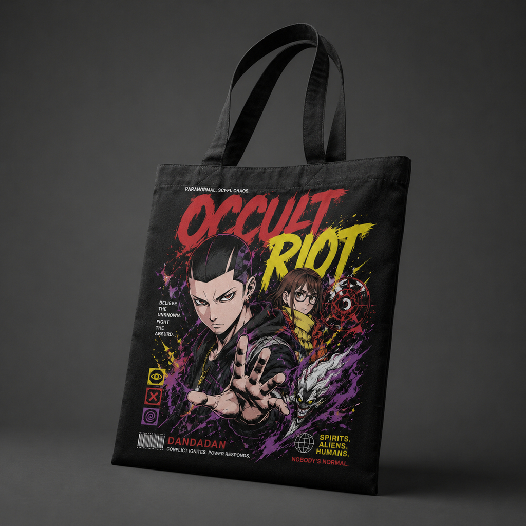Ken Takakura & Momo Ayase Dandadan Anime Canvas Tote Bag - Occult Riot