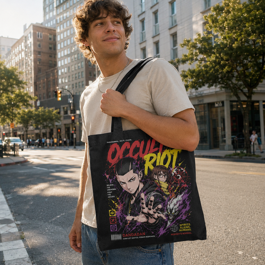 Ken Takakura & Momo Ayase Dandadan Anime Canvas Tote Bag - Occult Riot