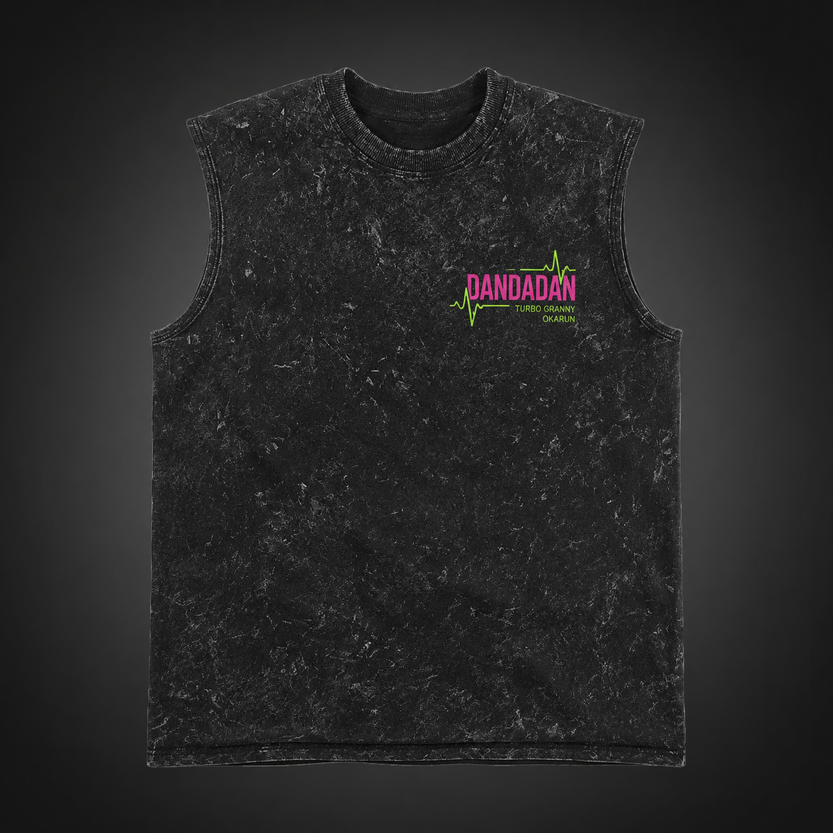 Ken Takakura & Turbo Granny Dandadan Anime Tank Top - Turbo Trio Acid Wash Vest