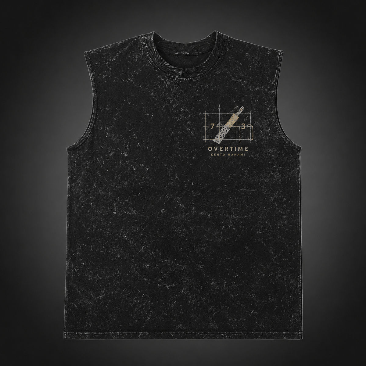 Kento Nanami Jujutsu Kaisen Anime Tank Top - Overtime Ratio Acid Wash Vest