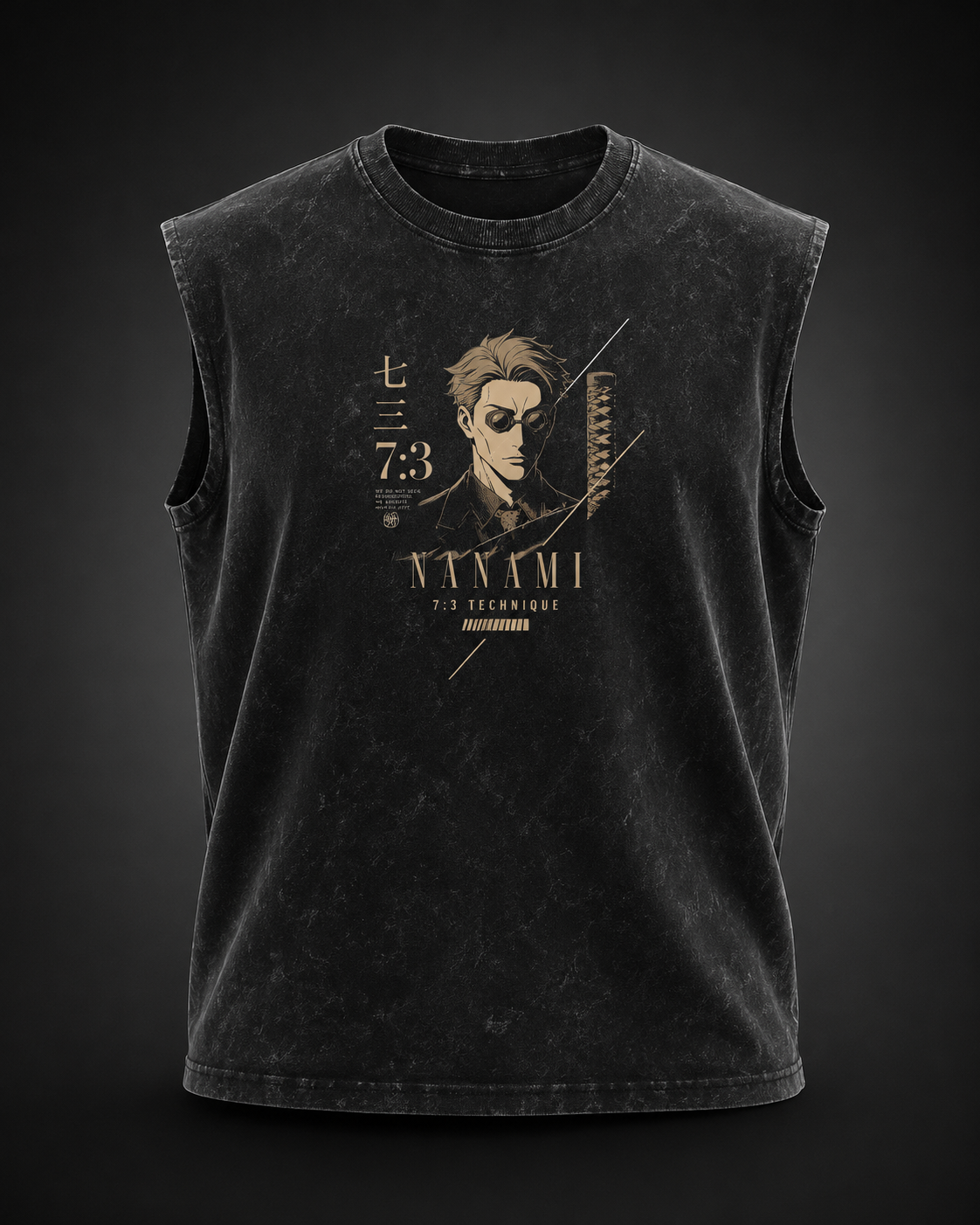 Kento Nanami Jujutsu Kaisen Anime Tank Top - Ratio Seven Three Acid Wash Vest