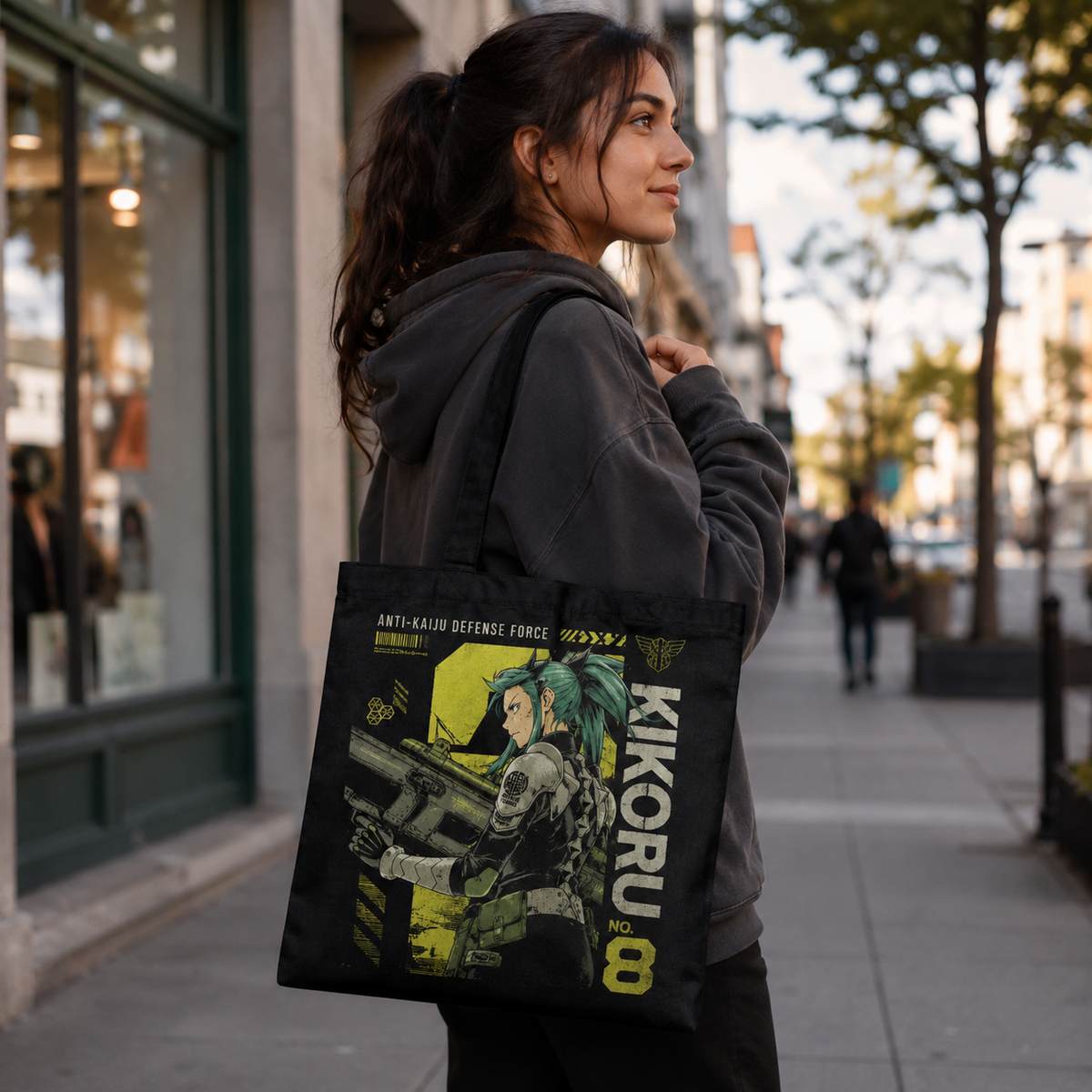 Kikoru Shinomiya Kaiju No. 8 Anime Canvas Tote Bag - Kikoru Firepower