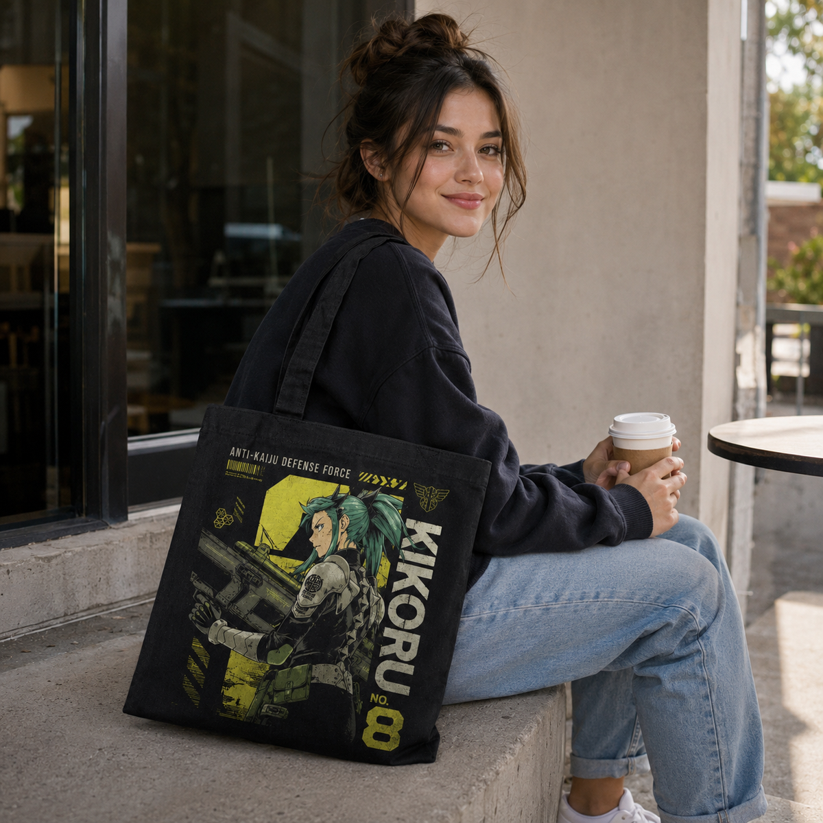 Kikoru Shinomiya Kaiju No. 8 Anime Canvas Tote Bag - Kikoru Firepower