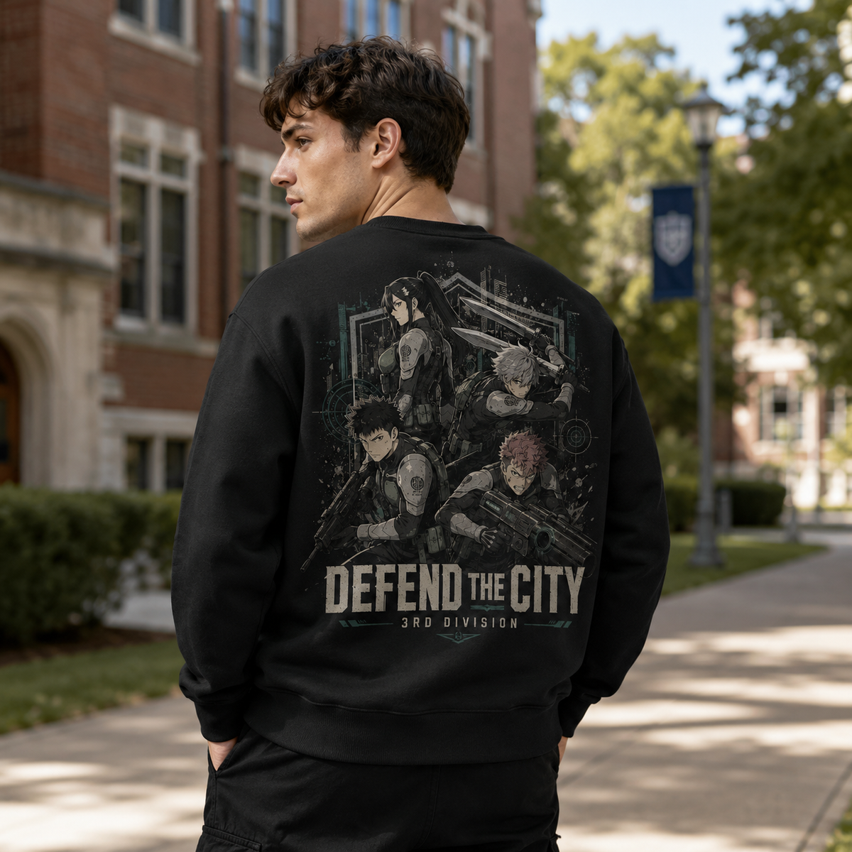 Kikoru Shinomiya & Soshiro Hoshina Kaiju No. 8 Anime Sweatshirt - Defend The City