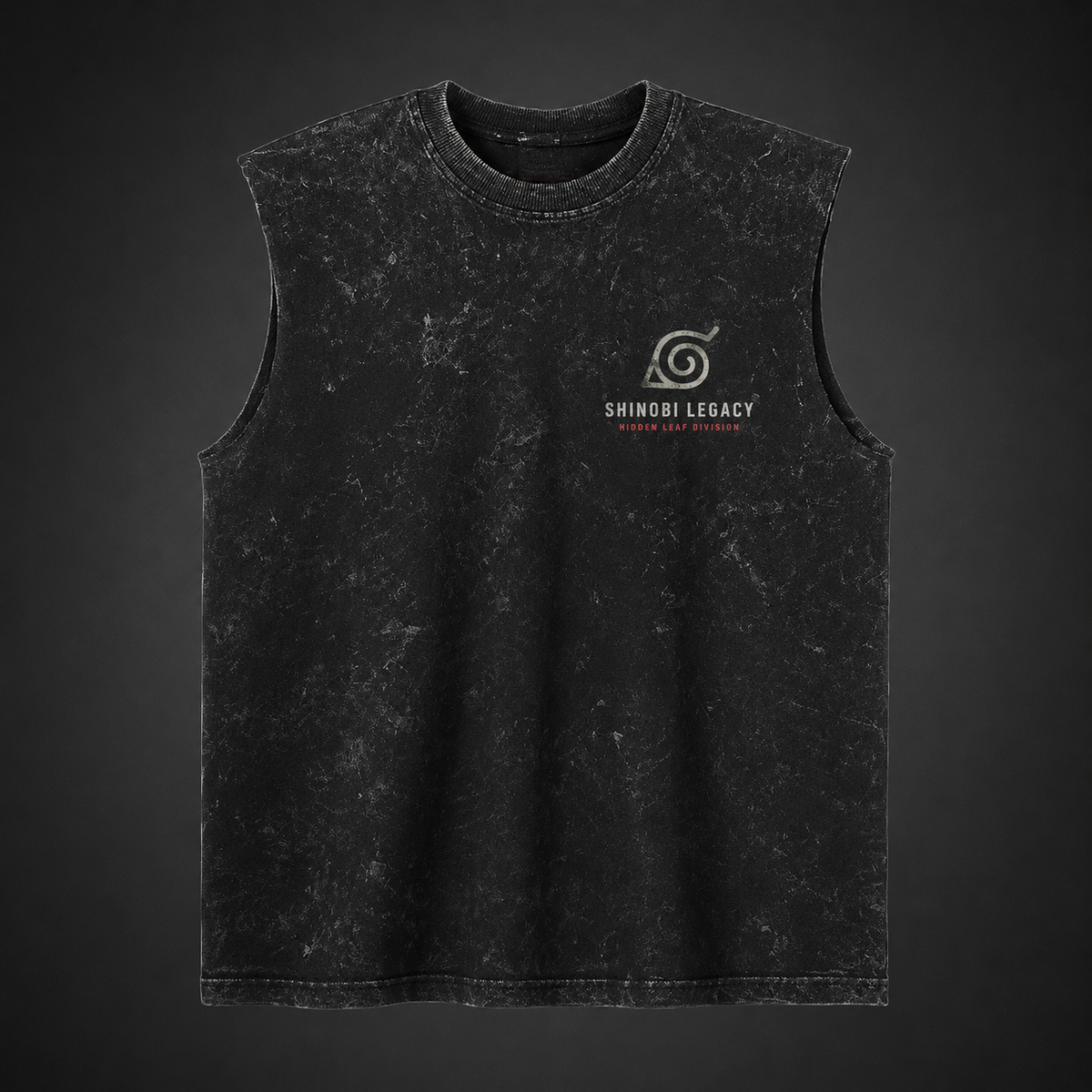 Kurama Naruto Anime Tank Top - Shinobi Legacy Acid Wash Vest