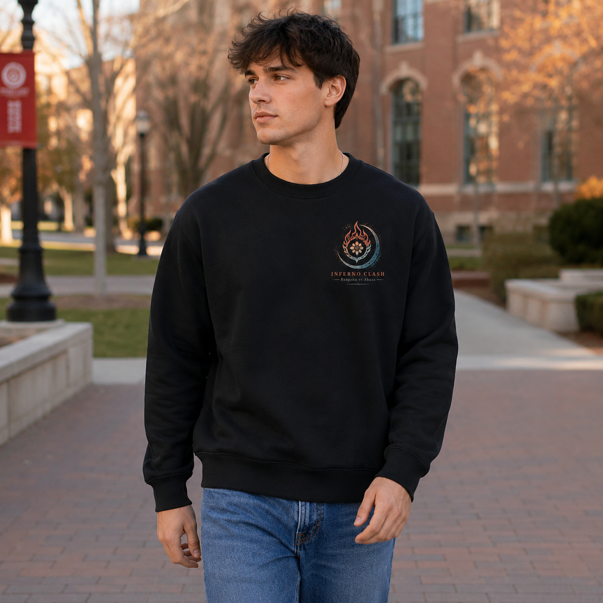 Kyojuro Rengoku, Akaza Demon Slayer Anime Sweatshirt - Inferno Clash
