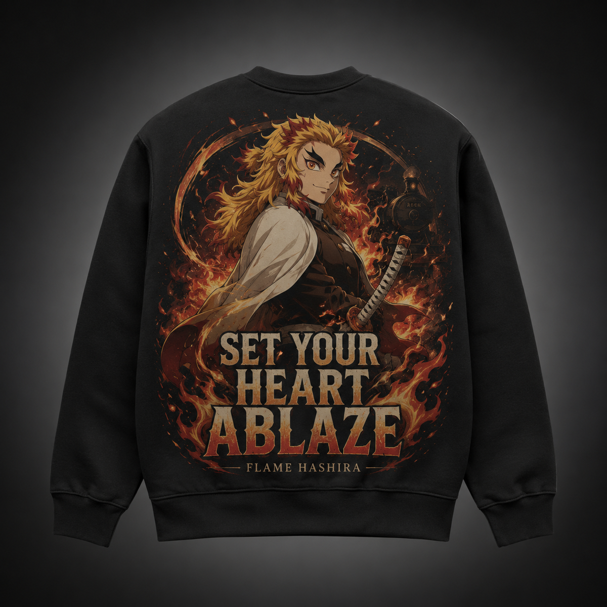 Kyojuro Rengoku Demon Slayer Anime Sweatshirt - Ablaze Night Train