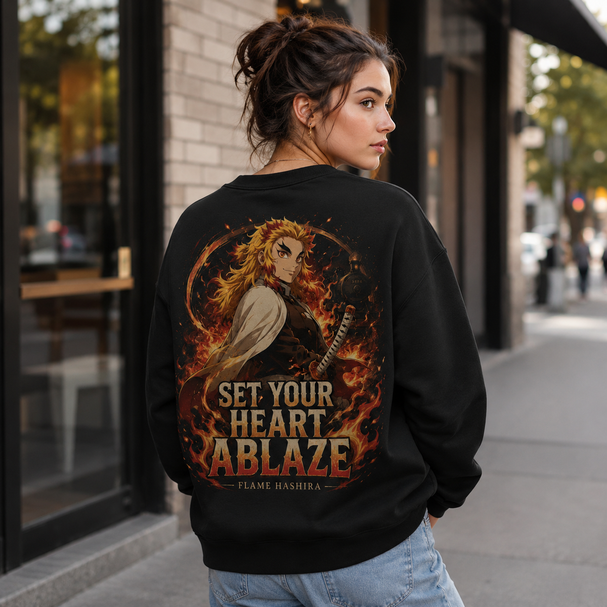 Kyojuro Rengoku Demon Slayer Anime Sweatshirt - Ablaze Night Train