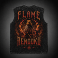 Kyojuro Rengoku Demon Slayer Anime Tank Top - Flame Hashira Blaze Acid Wash Vest